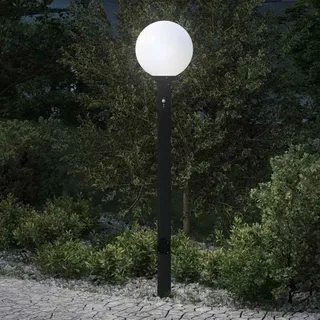 Pollerleuchte mit Sensor und Steckdose 120 cm Schwarz IP44 - Schwarz