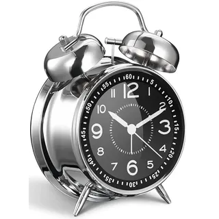azyh Doppelglockewecker silber