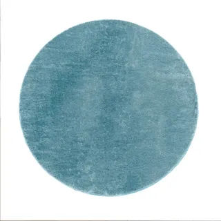 Paco Home Kurzflorteppich 80/80 cm Cadiz 630 , Türkis , Textil , Rund , 80x80 cm , strapazierfähig, für Fußbodenheizung geeignet , Teppiche und Böden, Teppiche