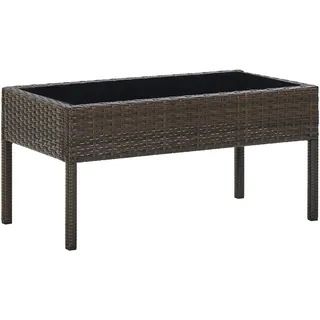 vidaXL Gartentisch Beistelltisch Gartenmöbel Tisch Balkontisch Loungetisch Couchtisch Kaffeetisch Terrassentisch Braun 75x40x37cm Poly Rattan