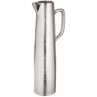 Casablanca Henkelvase Brocca aus Aluminium - silberfarben - antikfinish - Höhe 40cm x Ø 11cm