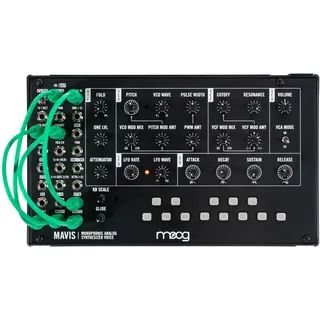 MOOG Mavis semi-modularer Analog-Synthesizer | Analoger Oszillator, Filter, Hüllkurvengenerator, Wavefolder und Staubschutzhülle