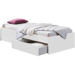 Hasena Stauraumbett , Weiß , Holzwerkstoff , 2 Schubladen , 120x200 cm , Über- und Sondergrößen erhältlich, in verschiedenen Holzarten erhältlich, mit Schubkästen, in verschiedenen Größen erhältlich , Babymöbel & Kindermöbel, Kinderzimmer & Jugendzimmer, Kinderbetten, Kinderbetten & Jugendbetten