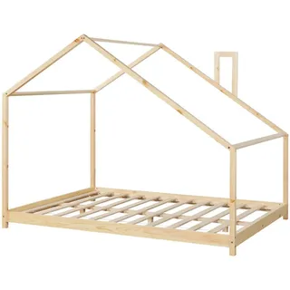 [en.casa] Hausbett Siuntio 140 x 200 cm Kiefer massiv natur beige