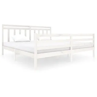 vidaXL Massivholzbett Weiß 200x200 cm - Weiß