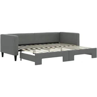 vidaXL Tagesbett Ausziehbar Dunkelgrau 80x200 cm Stoff - Grau
