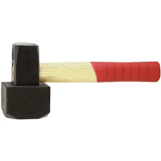Connex Plattenverlegehammer 1250 g FSC - rot/schwarz - mit Holzstiel aus Hickory - Fäustel mit Gummiaufsteckkappe/Pflasterhammer/Plattenlegerhammer/Plattenhammer / COX622250
