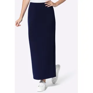Sweatrock HEINE, Damen, Gr. 40, marine, 55% Viskose, 40% Polyester, 5% Elasthan, unifarben, lang, Röcke Sweatrock