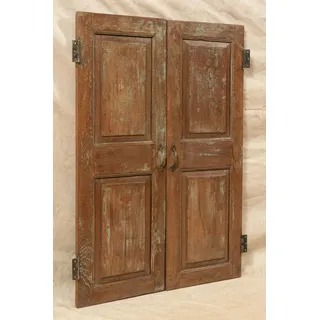 Biscottini Rollladen aus Holz 56,5 x 6,5 x 110,5 cm – Antiker Rollladen aus massivem Teakholz