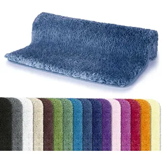 Spirella Badteppich Badematte Duschvorleger Mikrofaser Hochflor | flauschig | rutschhemmend | geeignet für Fußbodenheizung | 60x90 cm | Blau Himmelblau