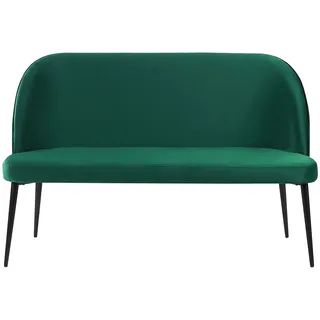 BELIANI Sofa Grün Polsterbezug aus Samtstoff 2-Sitzer Küchensofa mit Metallgestell Schwarz Modern Wohnzimmer Salon Möbel Wohnecke Sitzecke Küche - Grün, Schwarz