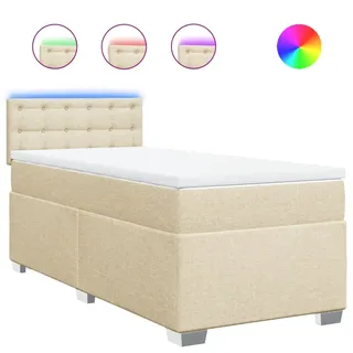 Boxspringbett mit Matratze Creme 80x200 cm Stoff - Creme