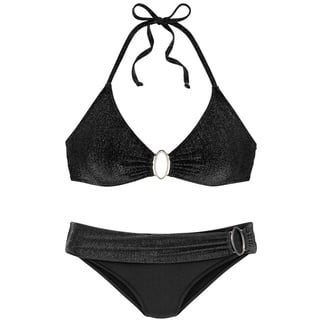 JETTE Triangel-Bikini Damen schwarz Gr.34 Cup C/D