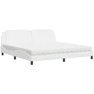 vidaXL Bett mit Matratze "Zadar" Weiß 200x200 cm Kunstleder - Weiß