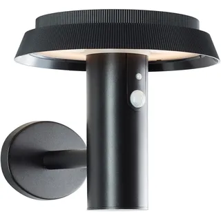 Brilliant Außenwandleuchte Solar 21 cm Kunststoff, Metall 500 lm inkl. Bewegungsmelder schwarz