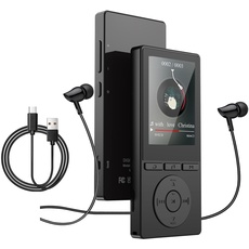 MP3 Player Bluetooth 5.0, 32GB MP3-Player, 2,4 Zoll Farbbildschirm,mp3 Player mit Kopfhörer,FM-Radio,Diktiergerät,HiFi-Sound,E-Book Reader,Fotoalbum,Ideal für Sport