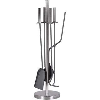 FireFix Kaminbesteck 5-teilig Edelstahl 180 x 180 x 640 mm grau lackiert