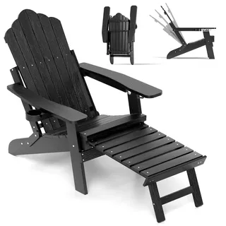 Fantask Adirondack Stuhl Klappbar 180 x 180 x 180 cm schwarz