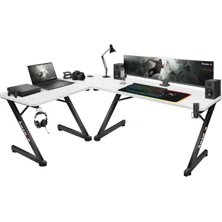 huzaro Hero 7.0 | L-förmiger Eckschreibtisch Gamingtisch Schreibtisch Bürotisch | Homeoffice Arbeitszimmer Büro | Rechts Links Montage | Aluminium Konstruktion Carbon Tischplatte | 154 cmx117 cm