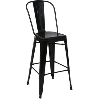 Mendler Barhocker HWC-A73 Abmessungen Metall Industriedesign schwarz