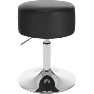 WOLTU Schminkhocker, Barhocker rund, Arbeitshocker, gepolstert, Kunstleder Schwarz - Schwarz