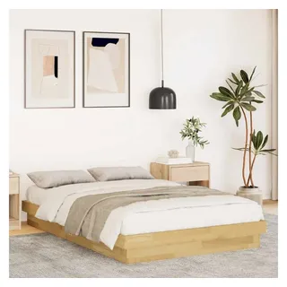 vidaXL Massivholzbett ohne Matratze 120x200 cm Eichenholz