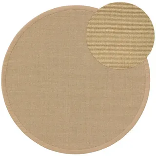 Kunstloft Sisalteppich Sana Cream ø 250 cm rund , Beige , Naturmaterialen , Beton Optik , Rund , 250x1 cm , Gots , für Fußbodenheizung geeignet , Teppiche und Böden, Teppiche