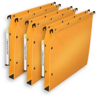 Elba 100330608 Hängeregister für Schränke, Boden 30 mm, A4, blickdicht, 10 Stück, gelb