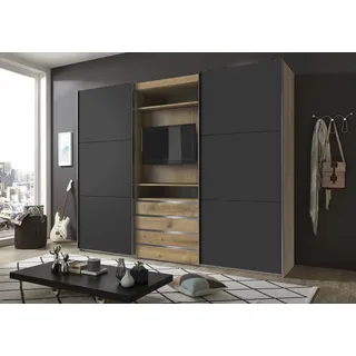 WIMEX Schwebetürenschrank Magic by fresh to go 300 x 236 x 65 cm Beige/Grau
