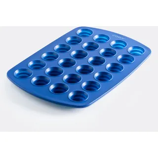 coox Muffinform 24er -Ø 4,5 cm - Kein Einfetten/Papierförmchen nötig I Antihaft-Silikon I leichte Entnahme I Platzsparend I Spülmaschinenfest I BPA-frei Blau