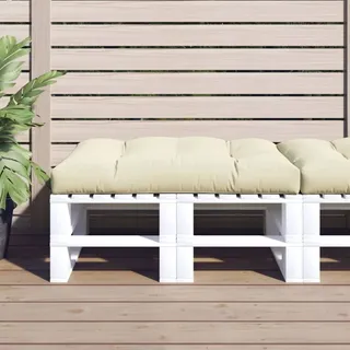 2024 Moderne Gartenmöbelauflagen Palettenkissen Creme 120x80x12 cm Stoff 799284 - Creme