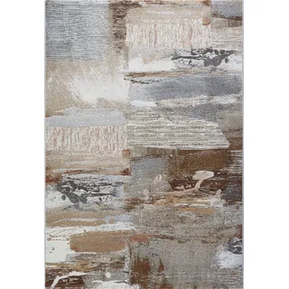 Webteppich , Braun, Creme, Grau , Textil , Abstraktes , rechteckig , 200x290 cm , Oeko-Tex® Standard 100 , für Fußbodenheizung geeignet , Teppiche und Böden, Teppiche, Webteppiche