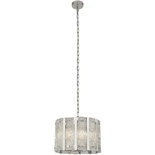 Zeitgenössischer Kronleuchter Alessandra Stahl Silber Transparentes Glas 5 Lichter E14