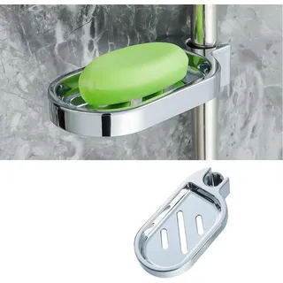 Telituny Duschstange Seifenschale mit Ablauf, Seifenhalter Dusche Seifenschale Duschseifenhalter Clip-on Badezimmer Gadget für Duschstange mit Durchmesser von 25mm