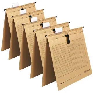 Herlitz Hängehefter A4 UniReg 5er Packung, 230 g/qm braun
