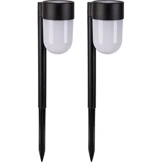 Näve Solar-Gartenleuchte LED mit Dämmerungssensor Sina 47,2 cm schwarz 2er Set - Schwarz