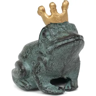 Moritz Deko Figur Frosch Garten Froschkönig Krone Märchen Schlüsselversteck für draußen Gußeisen Gartendeko Dekoration wetterfest