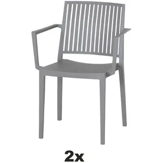 Siena Garden Stapelstuhl , Grau , Kunststoff , 57x80x56 cm , stapelbar, gastro- und objekttauglich, wetterbeständig, UV-beständig , Gartenmöbel, Balkonmöbel, Balkonstühle