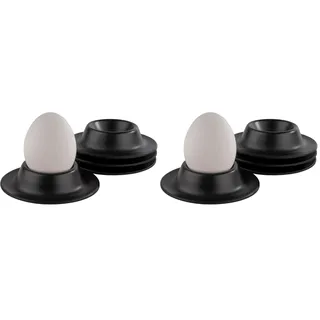 APS 83849 Eierbecher, 8,50 x 8,50, Höhe 4,50 cm, Melamin, schwarz (Packung mit 2)