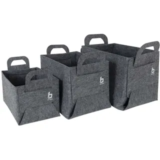 Bo-Camp Camping Filzkorb 3er Set Barnsburry Faltkorb Organizer Aufbewahrungsbox