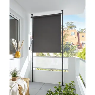 Konifera Senkrechtmarkise 120 x 225 cm grau Polyacryl