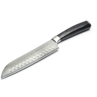 Klamer Premium Santoku Damastmesser echter japanischer Stahl 18 cm Kochmesser