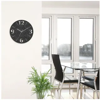 ARTland Wanduhr »Granit-Gestein-Anthrazit« wahlweise mit Quarz- oder Funkuhrwerk, lautlos ohne Tickgeräusche, schwarz