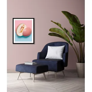 Bild QUEENCE "Bennet", rosa (farbe rahmen: schwarz, farbe bild(er): rosa), B:40cm H:50cm, Acrylglas, Holz, Papier, Bilder, Bild, HD Premium Poster-Druck inkl. Holzrahmen