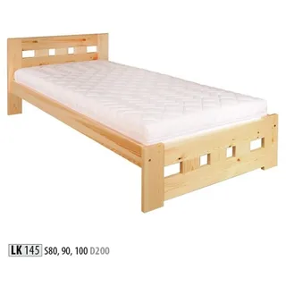 Einzelbett Jugendbett Kieferbett Kiefer Vollholz Holzbett 100x200 Handarbeit - Braun