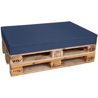TexDeko® Palettenkissen 120x80x12cm XL mit abnehmbaren Bezug Dunkelblau | Outdoor formstabiles Palettenpolster, wasserabweisend, UV-Schutz, XL Polsterhöhe, Bezug waschbar, Komfort Schaumstoff