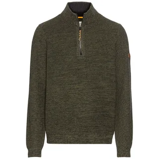 camel active Herren Stricktroyer aus Baumwollmix Dunkelgrün, Menswear-XL