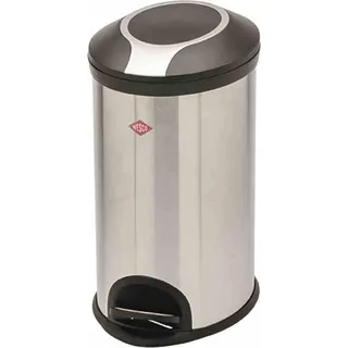 Wesco Mülleimer Abfalleimer Treteimer 12 Liter Edelstahl matt / Kunststoff - Silber, Schwarz