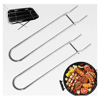 2 Stück Grillrostheber aus Edelstahl für Grillroste