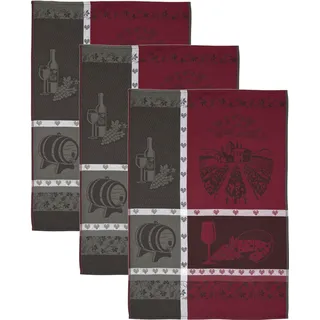 Ross "Weinmotiv", Motivtuch, aus 100% Baumwolle, rot, anthrazit),